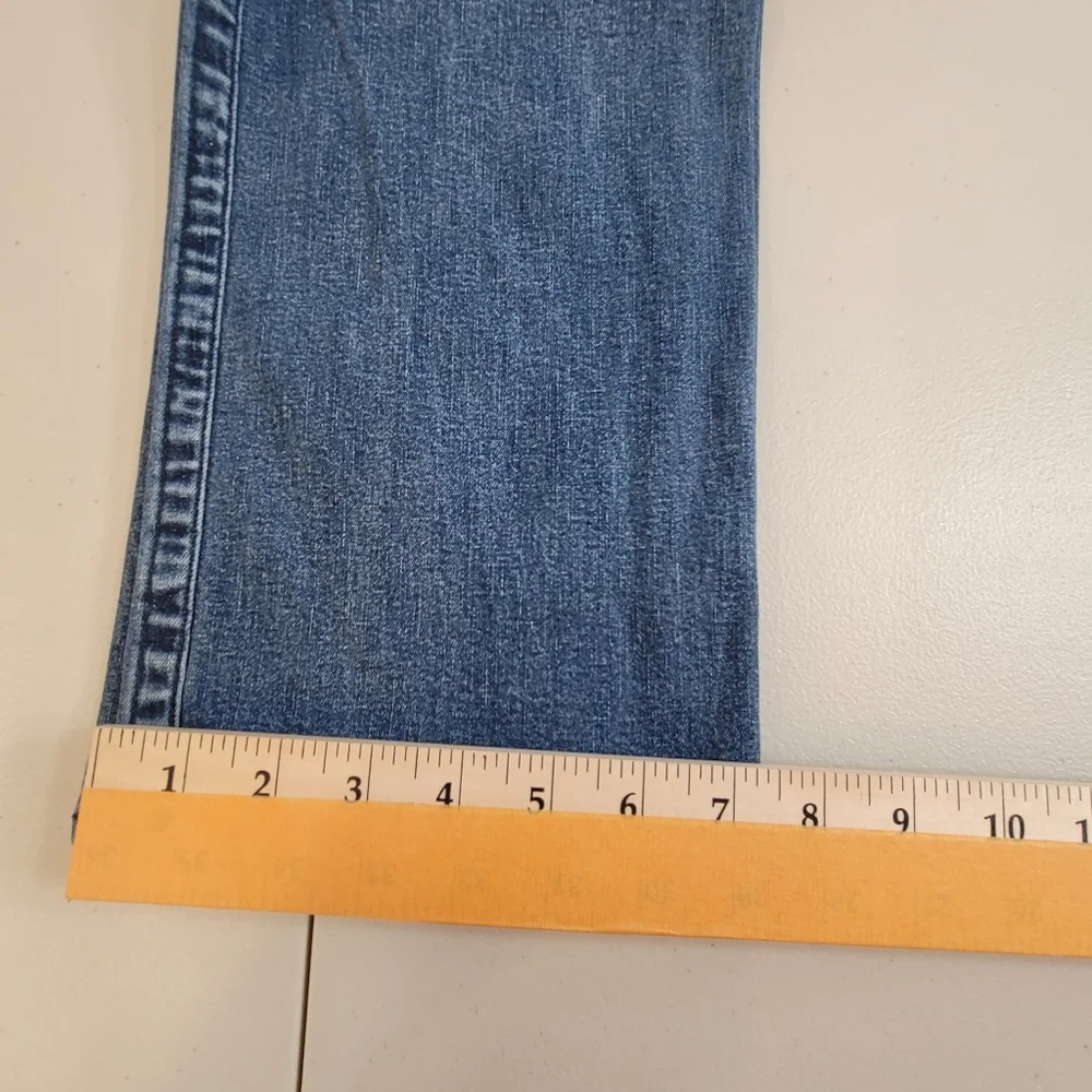 True Religion Mens Ricky Jeans Size 32x29 Blue Denim Relaxed Straight Stretch